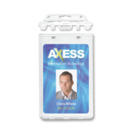 Clear Plastic Vertical Permanent Locking Badge Holder
