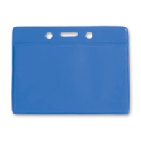 Horizontal Solid Back Badge Holder with Blue Bar - 20013BL