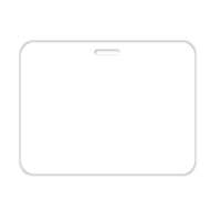 White 3 7/8" x 2 15/16" Fold & Clip Badge
