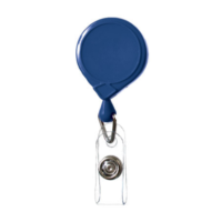 Classic Mini-Bak Badge Reel with Vinyl Strap and Slide Belt Royal Blue