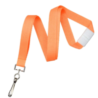 White Breakaway Lanyard with Metal Swivel Hook, Orange