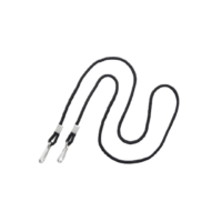 Lanyard, Non-Breakaway, Round, (2) Swivel Hooks, 36", Black - 50520BK
